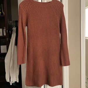Mauve crew neck sweater dress